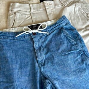 Abercrombie & Fitch Denim Blue and Beige Shorts